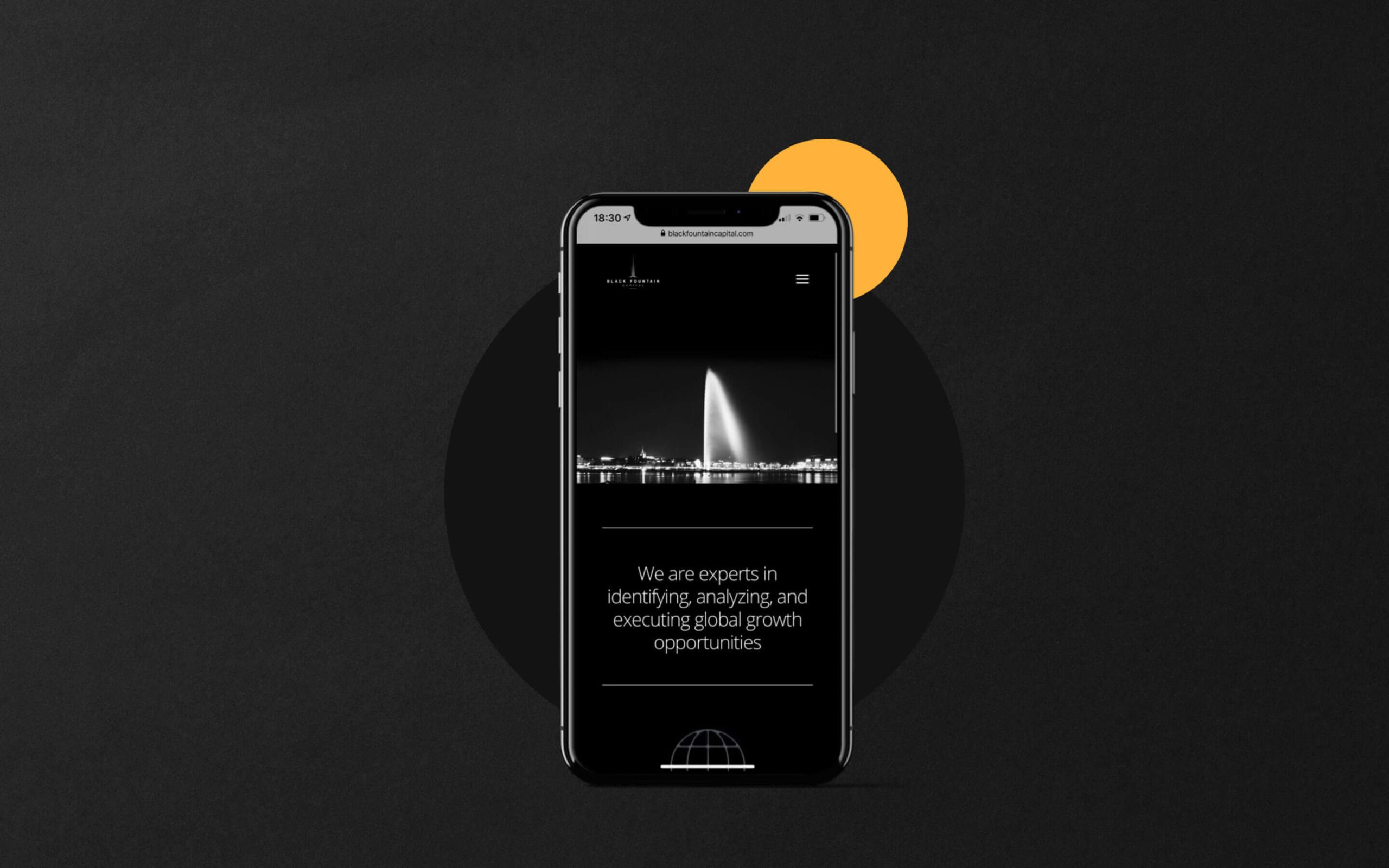 Imagen de marca de Black Fountain Capital creada por Mariona Agency