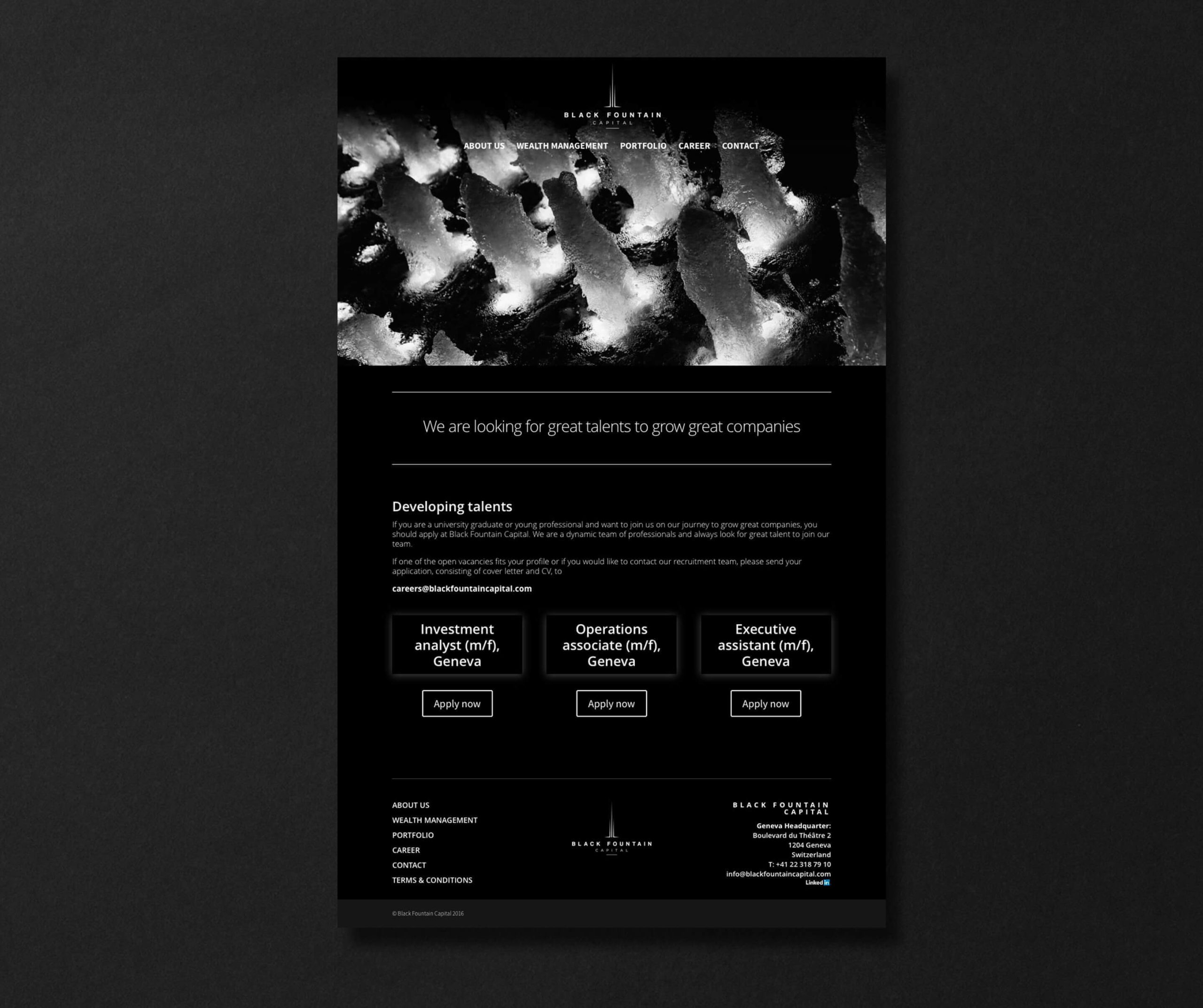 Logotipo de Black Fountain Capital diseñado por Mariona Agency