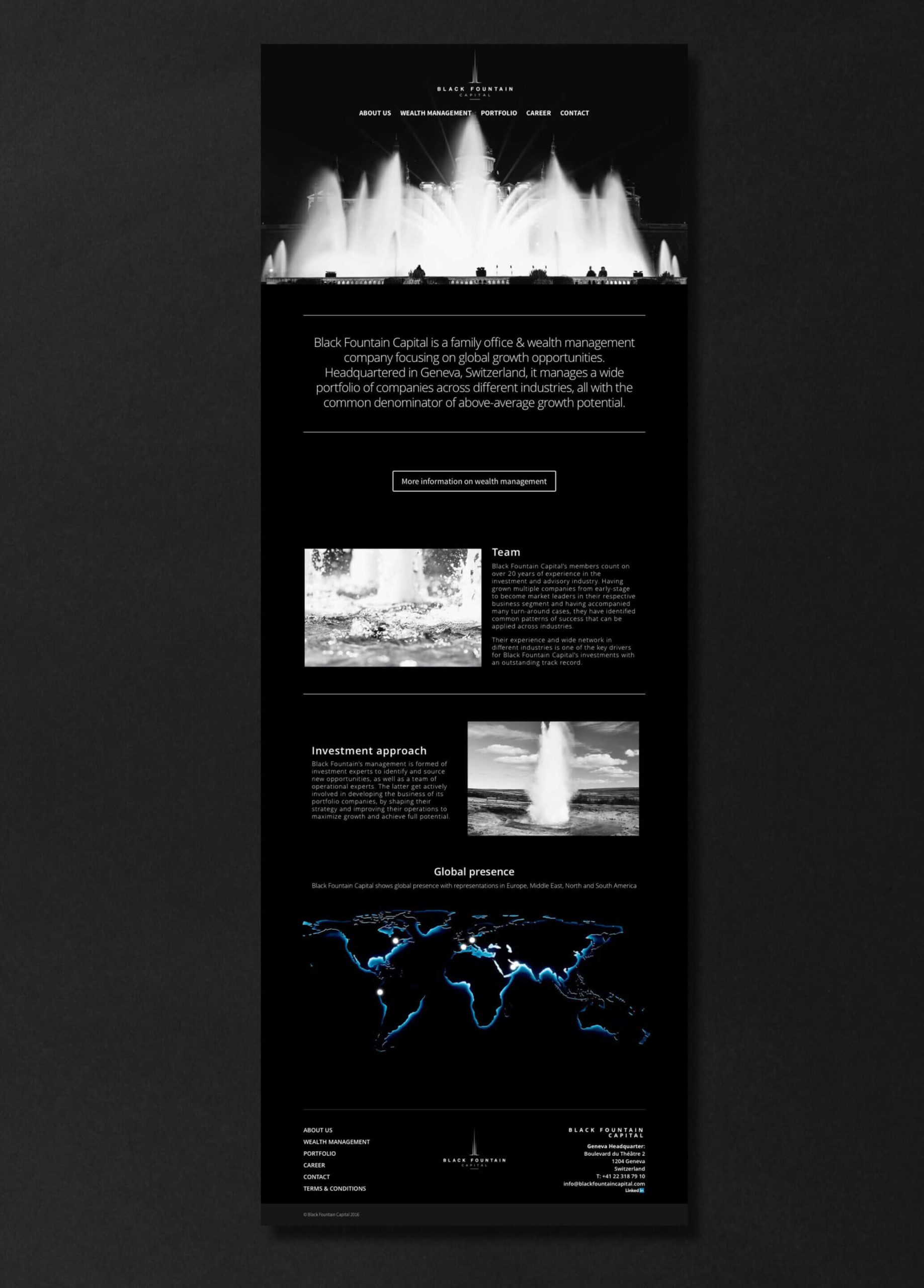 Web de Black Fountain Capital desarrollada por Mariona Agency