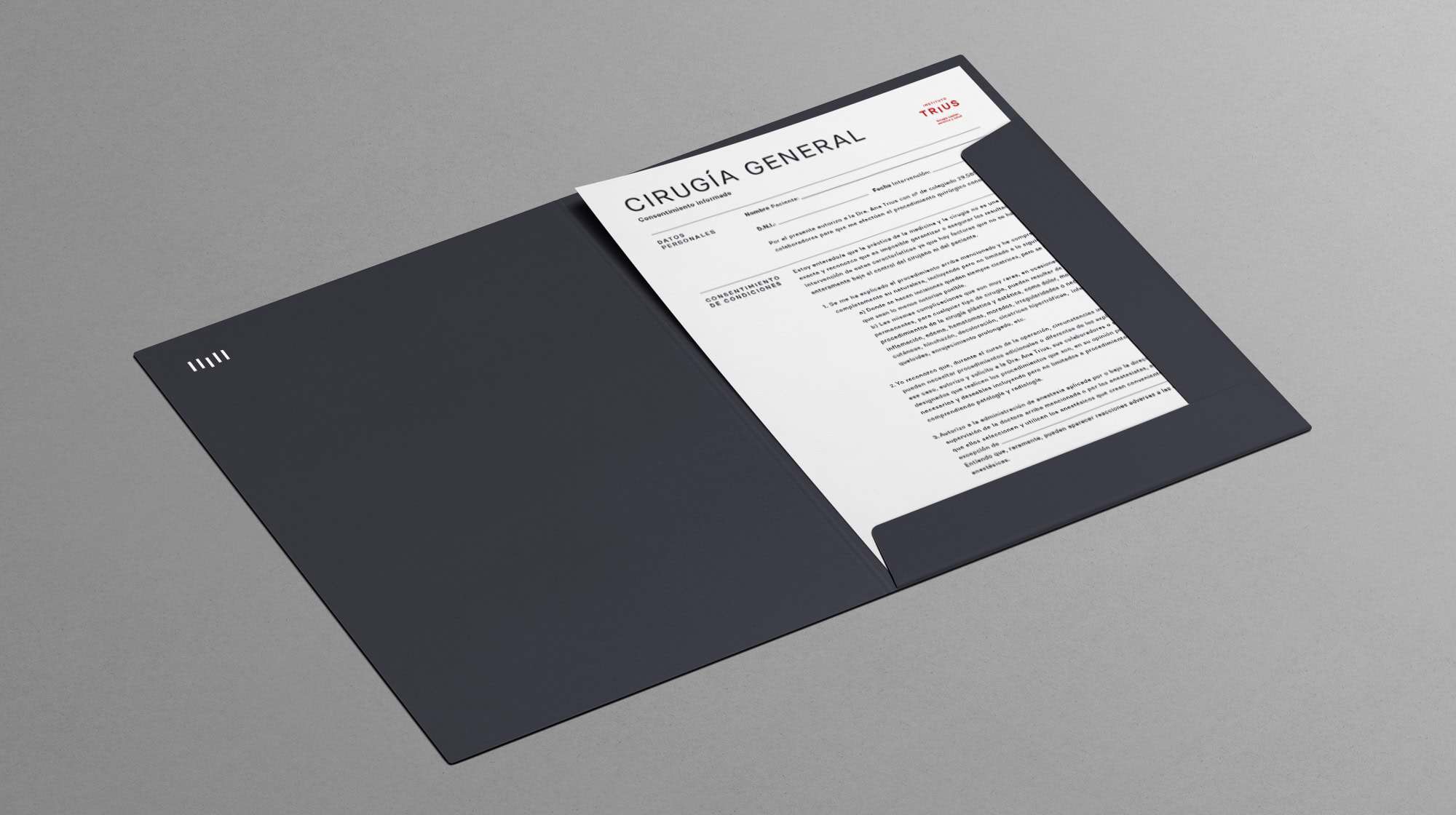 Carpeta corporativa del Instituto Trius diseñada por Mariona Agency