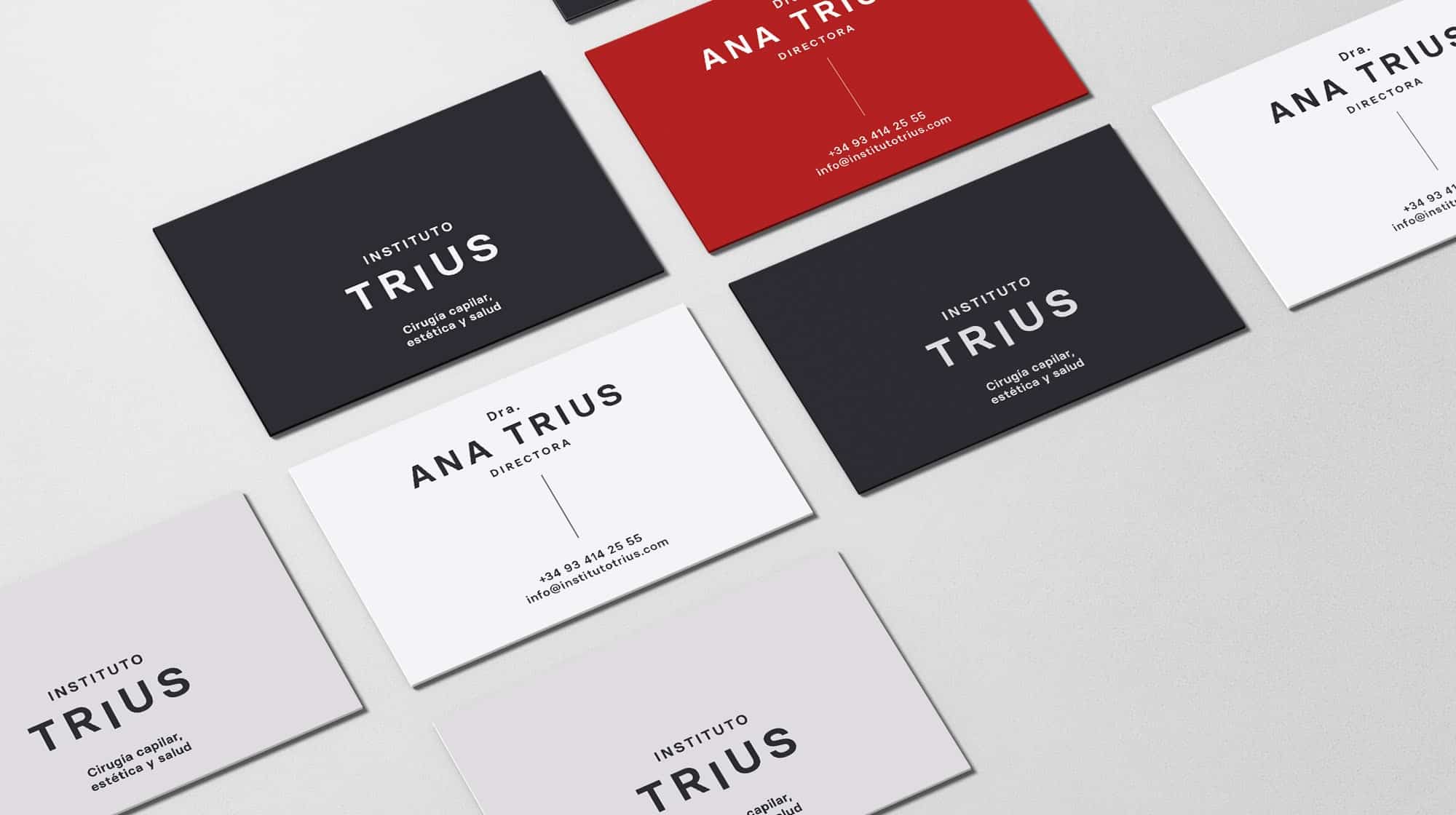 Tarjetas corporativas del Instituto Trius por Mariona Agency
