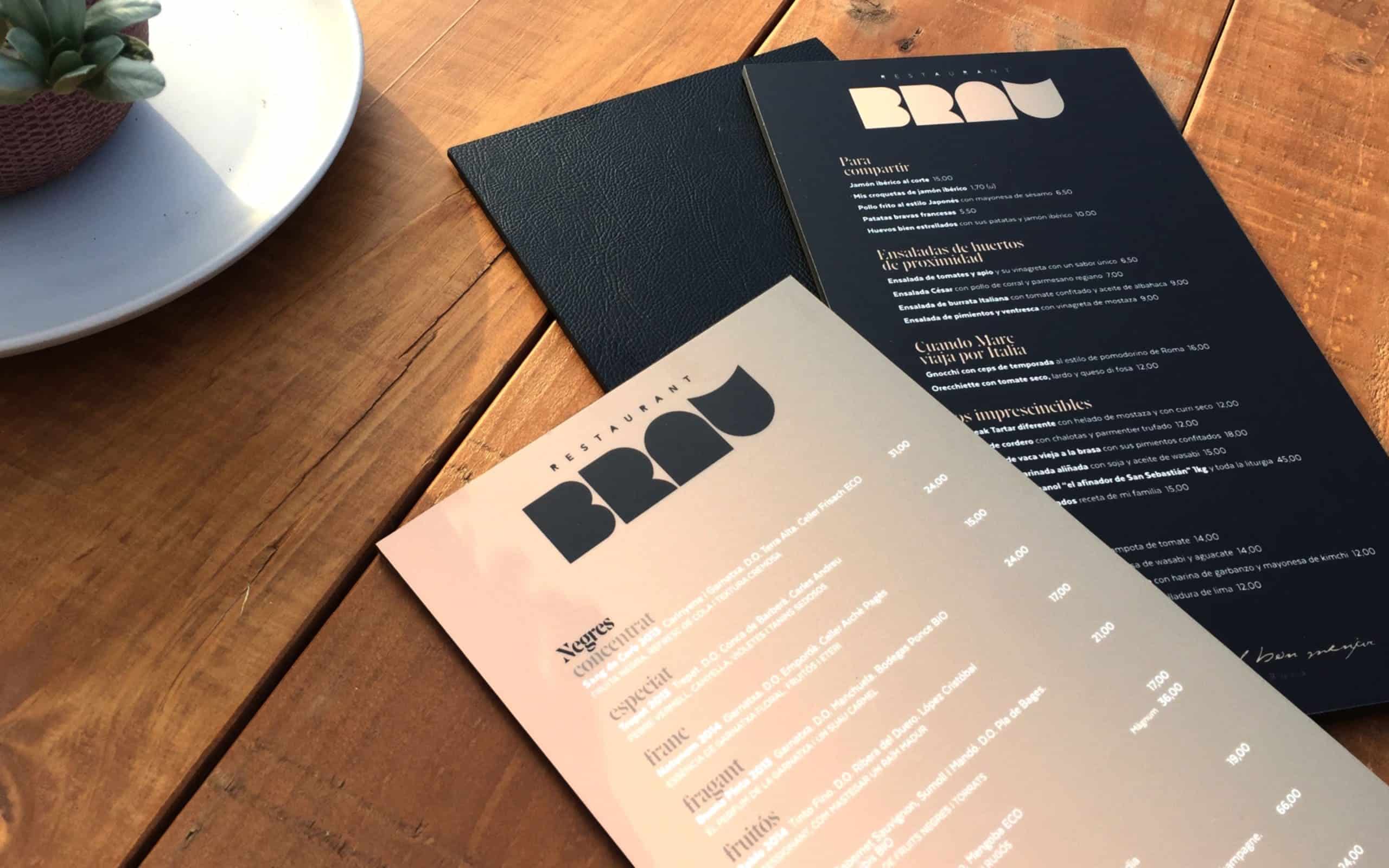 Menú de Brau con dirección de arte de Mariona Agency