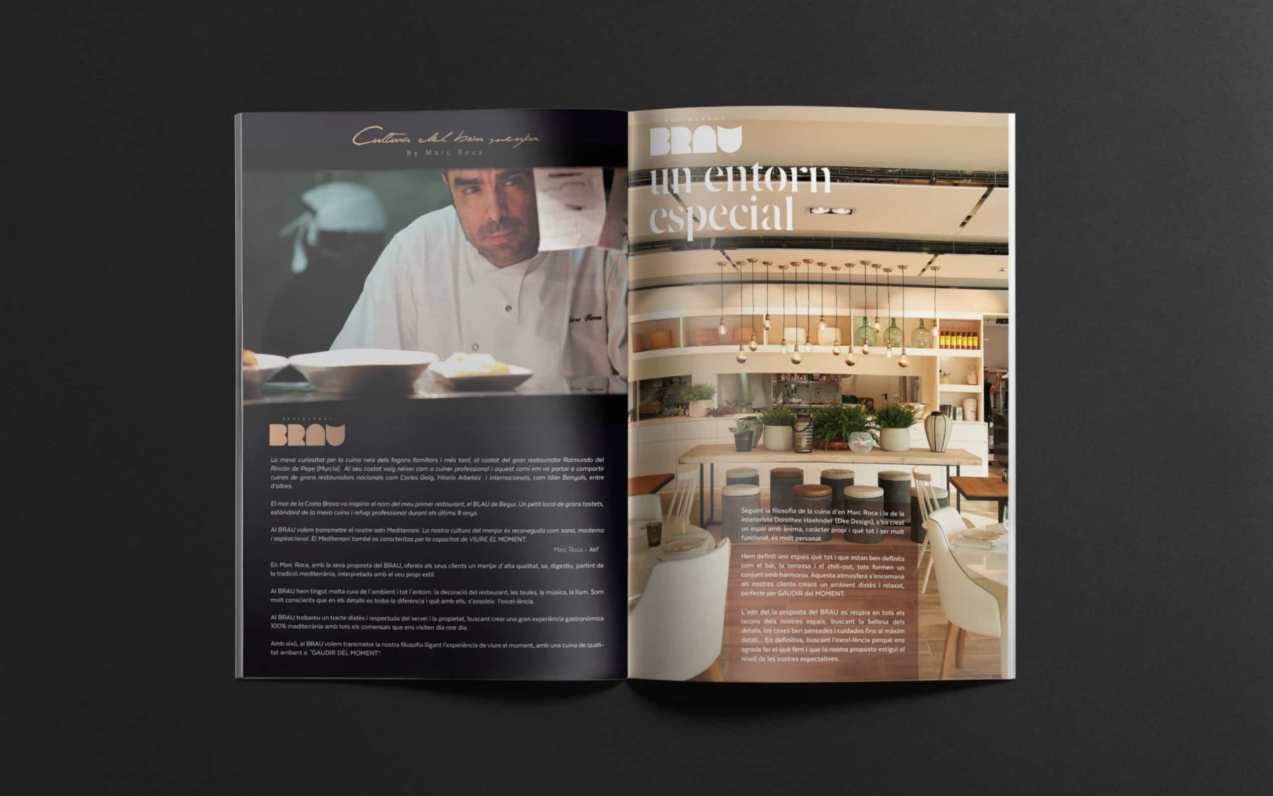 Dossier de Brau con el chef Marc Roca, proyecto de Mariona Agency