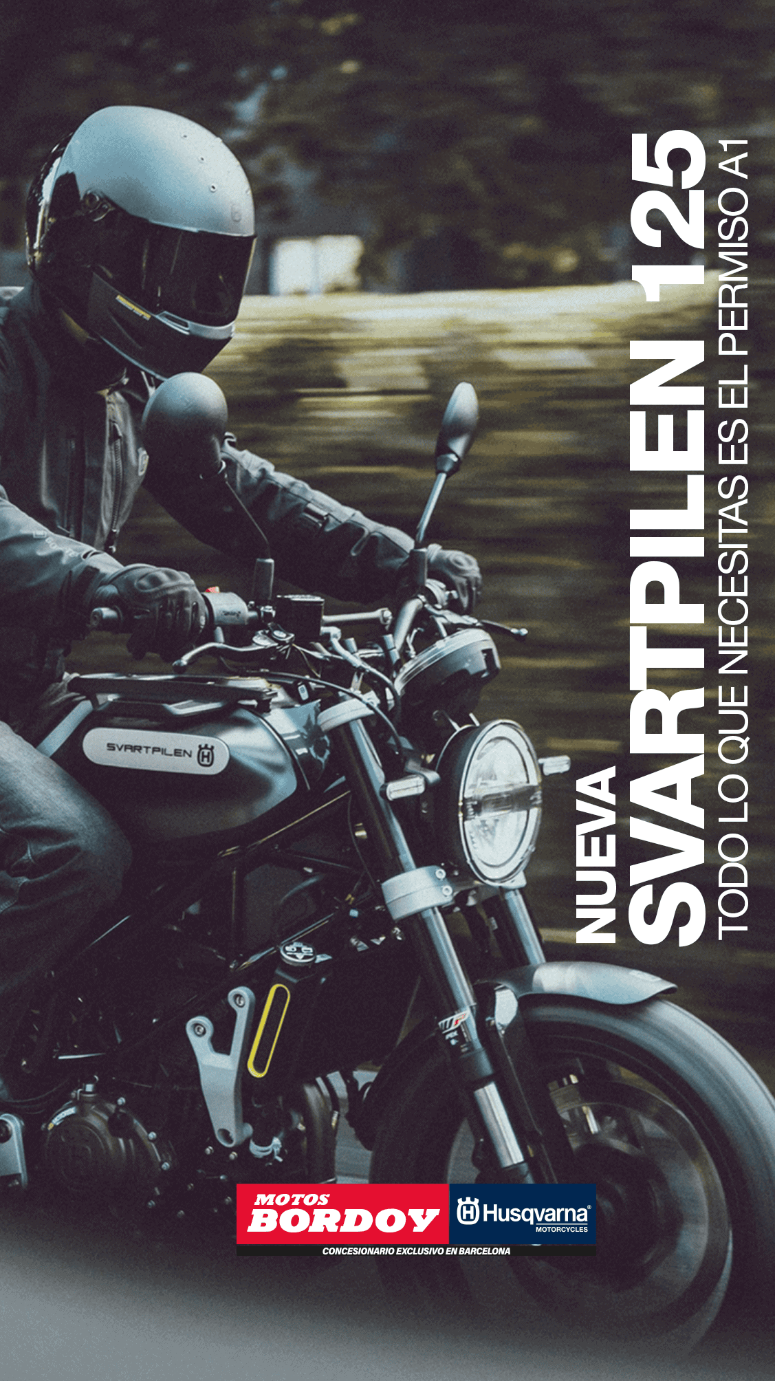 Pieza vertical de campaña para redes sociales de Motos Bordoy