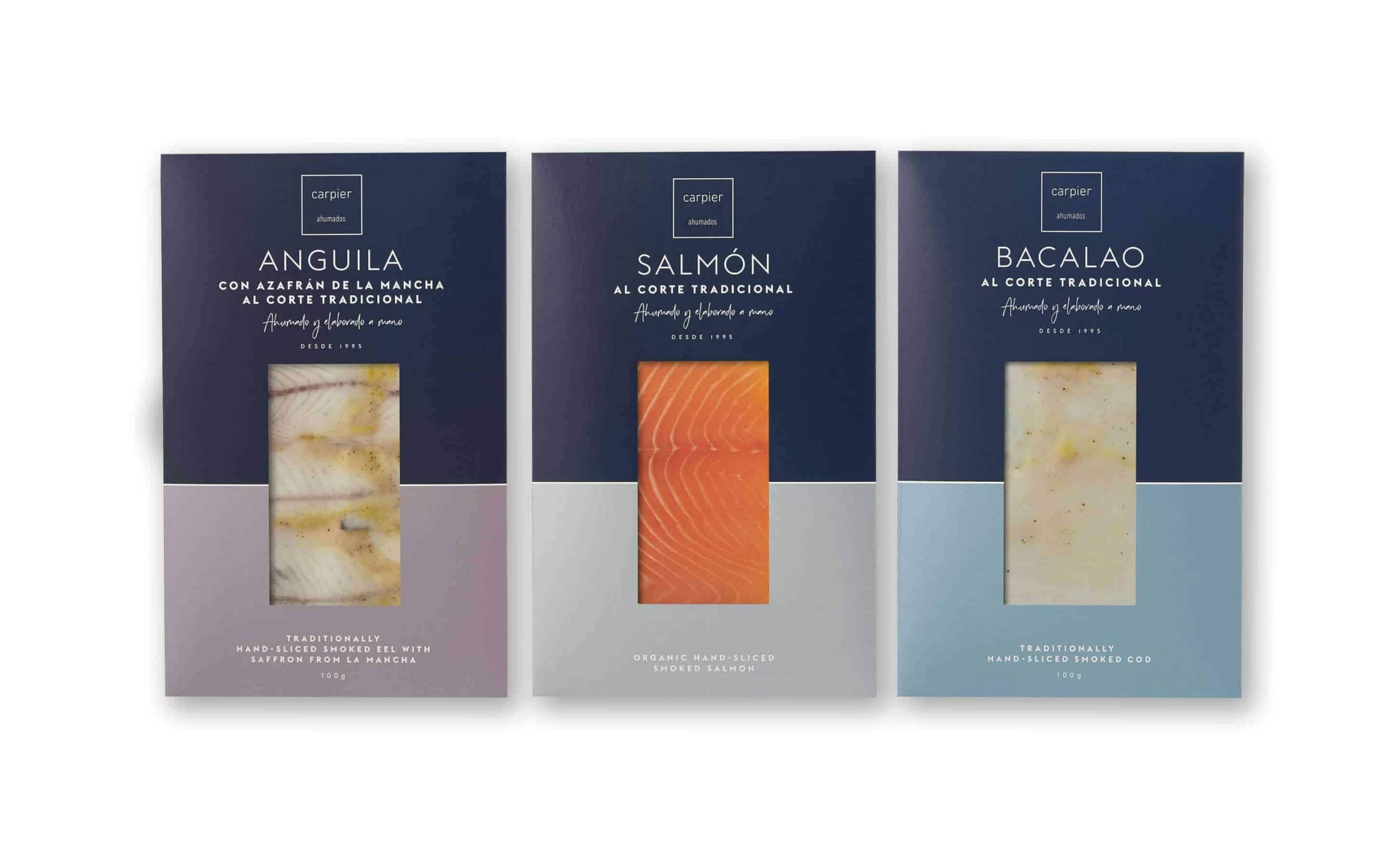 Packaging de ahumados Carpier creado por Mariona Agency
