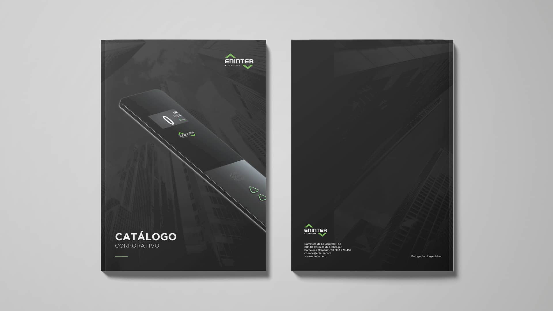 Catálogo comercial de Ascensores Eninter diseñado por Mariona Agency