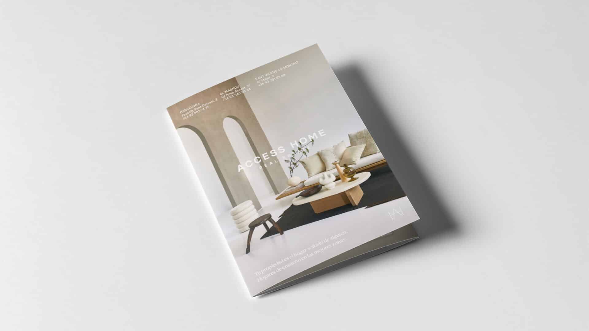 Folleto inmobiliario de Access Home, por Mariona Agency