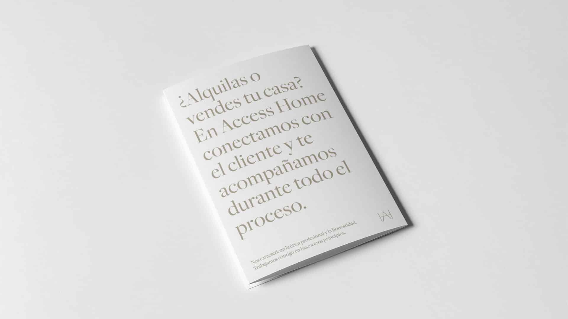 Editorial de propiedades de Access Home, diseño de Mariona Agency