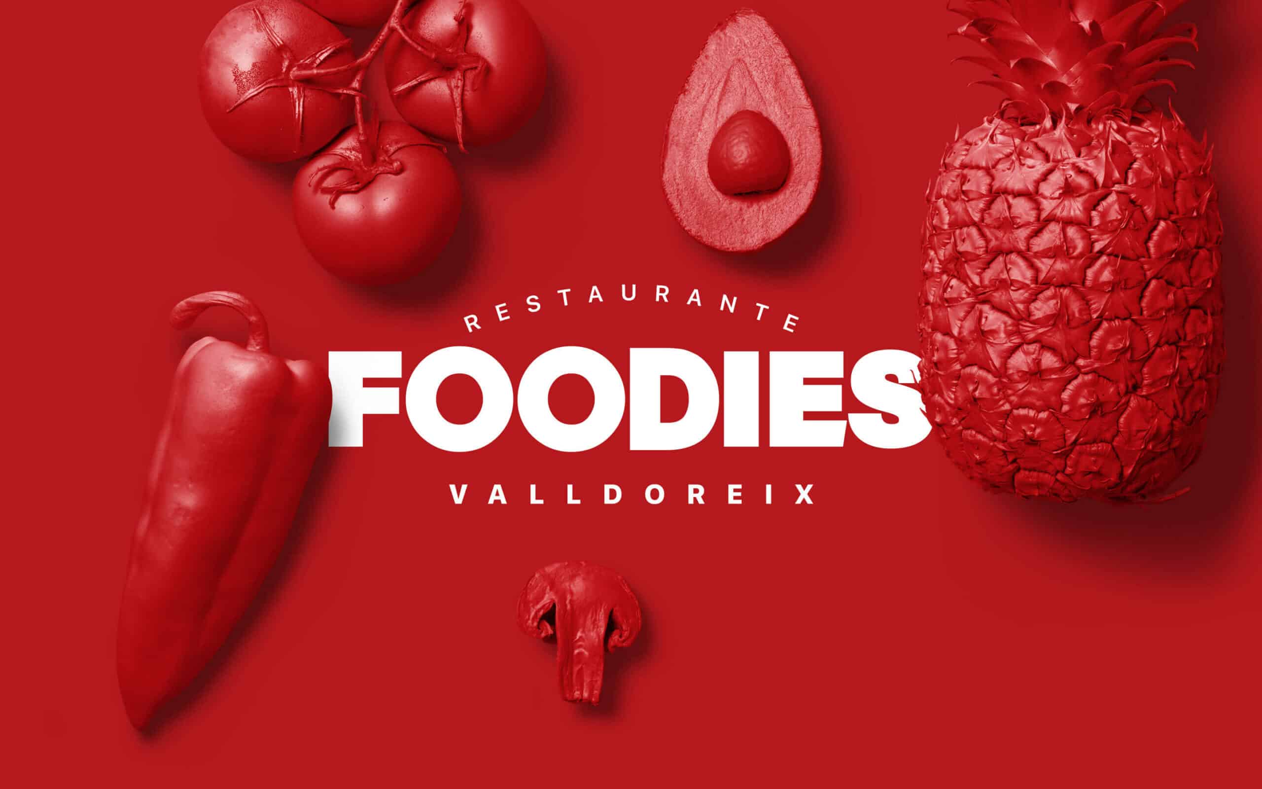 Logotipo de Foodies construido por Mariona Agency sobre hashtags