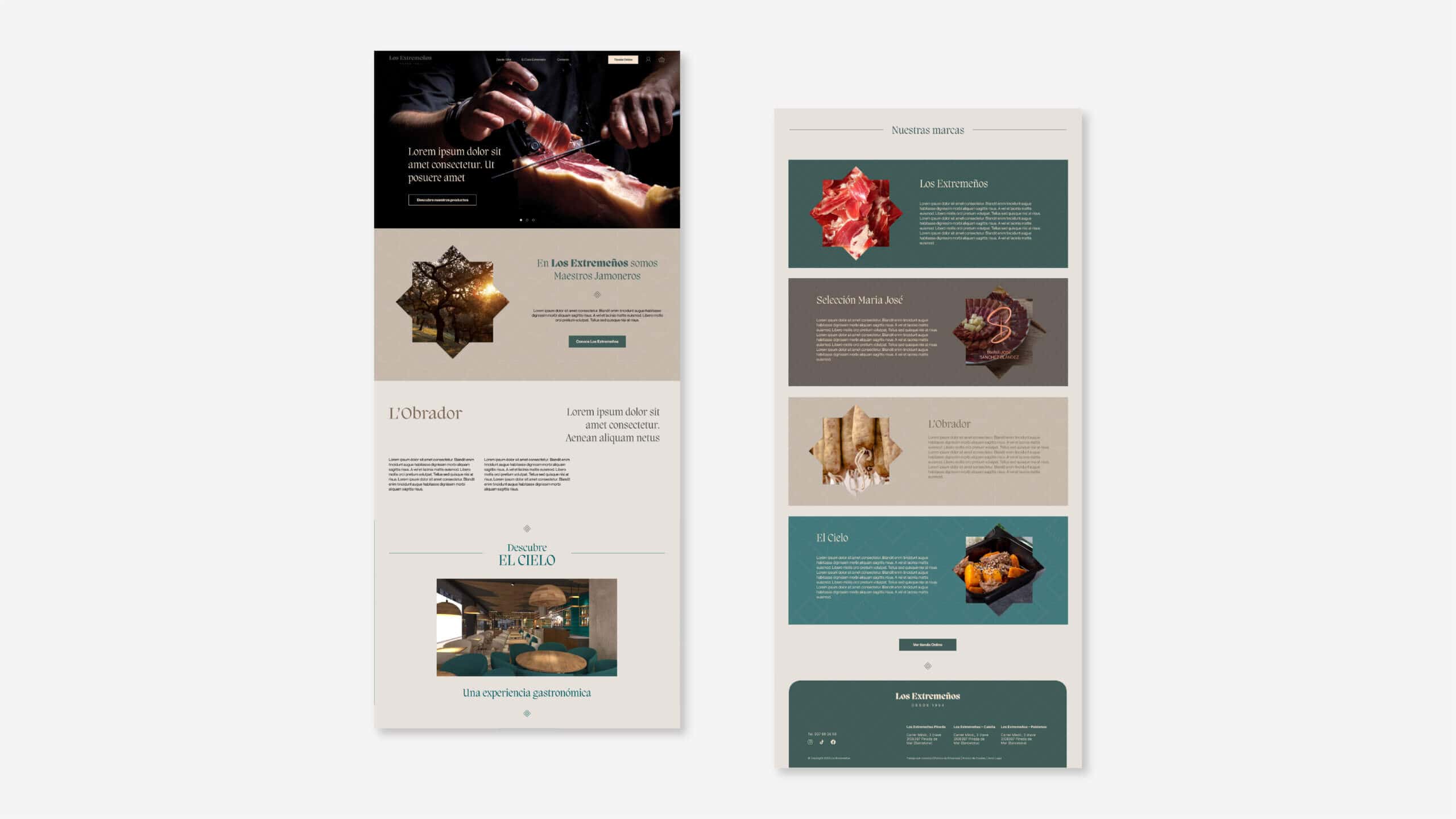 Web y ecommerce de Los Extremeños, diseño de Mariona Agency