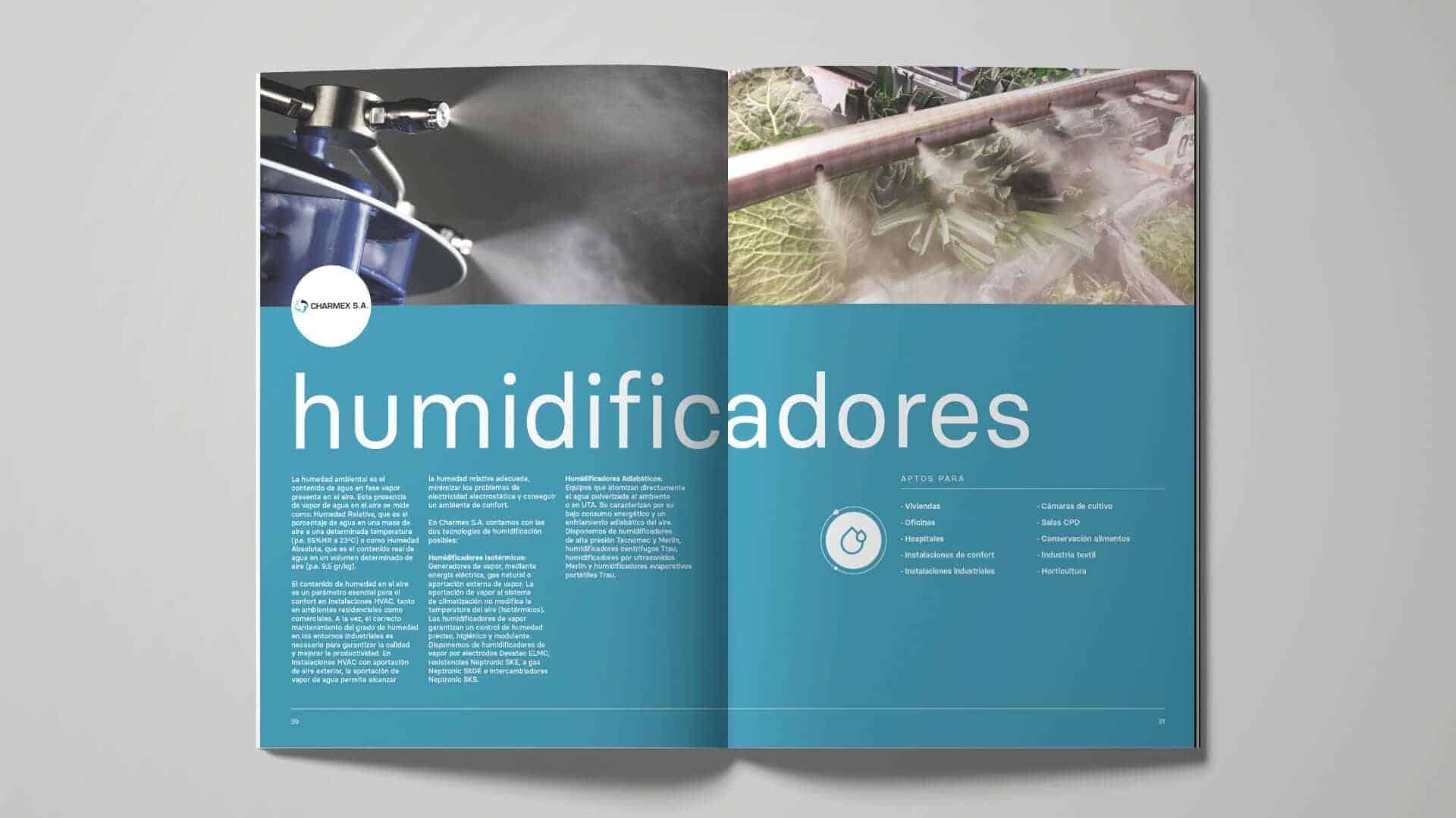 Maquetación de fichas de producto del catálogo Charmex, por Mariona Agency
