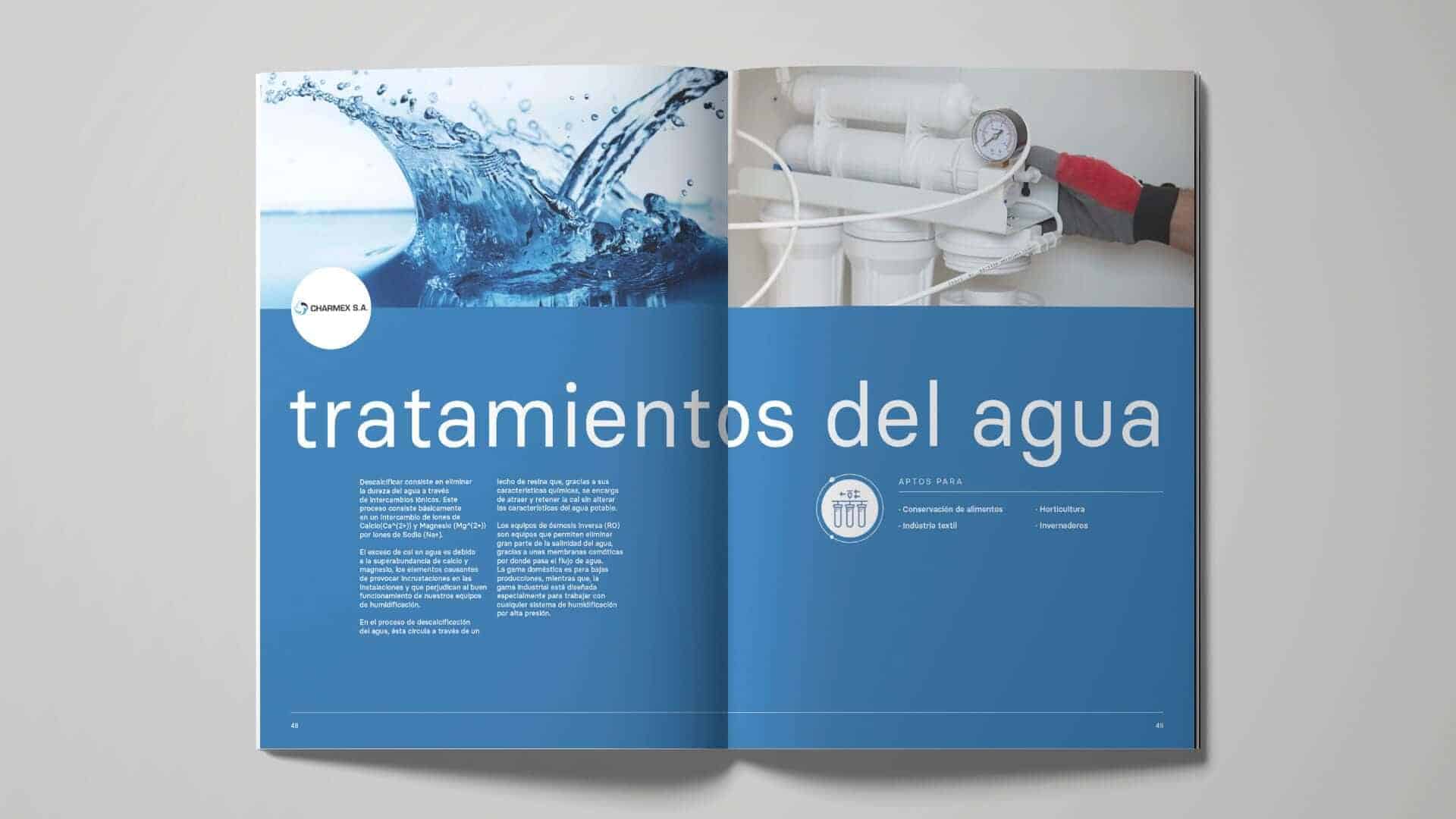Detalle tipográfico del catálogo de Charmex, obra de Mariona Agency