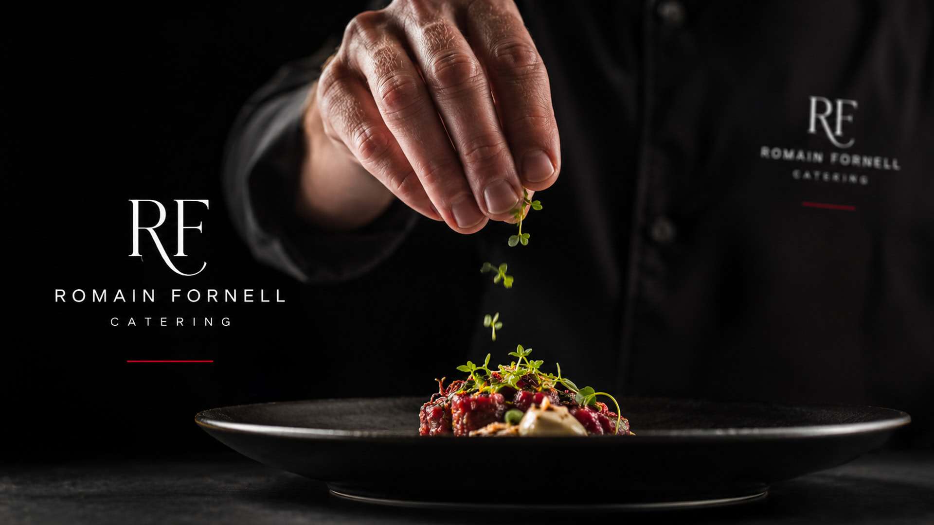 Identidad de marca del catering de Romain Fornell diseñada por Mariona Agency