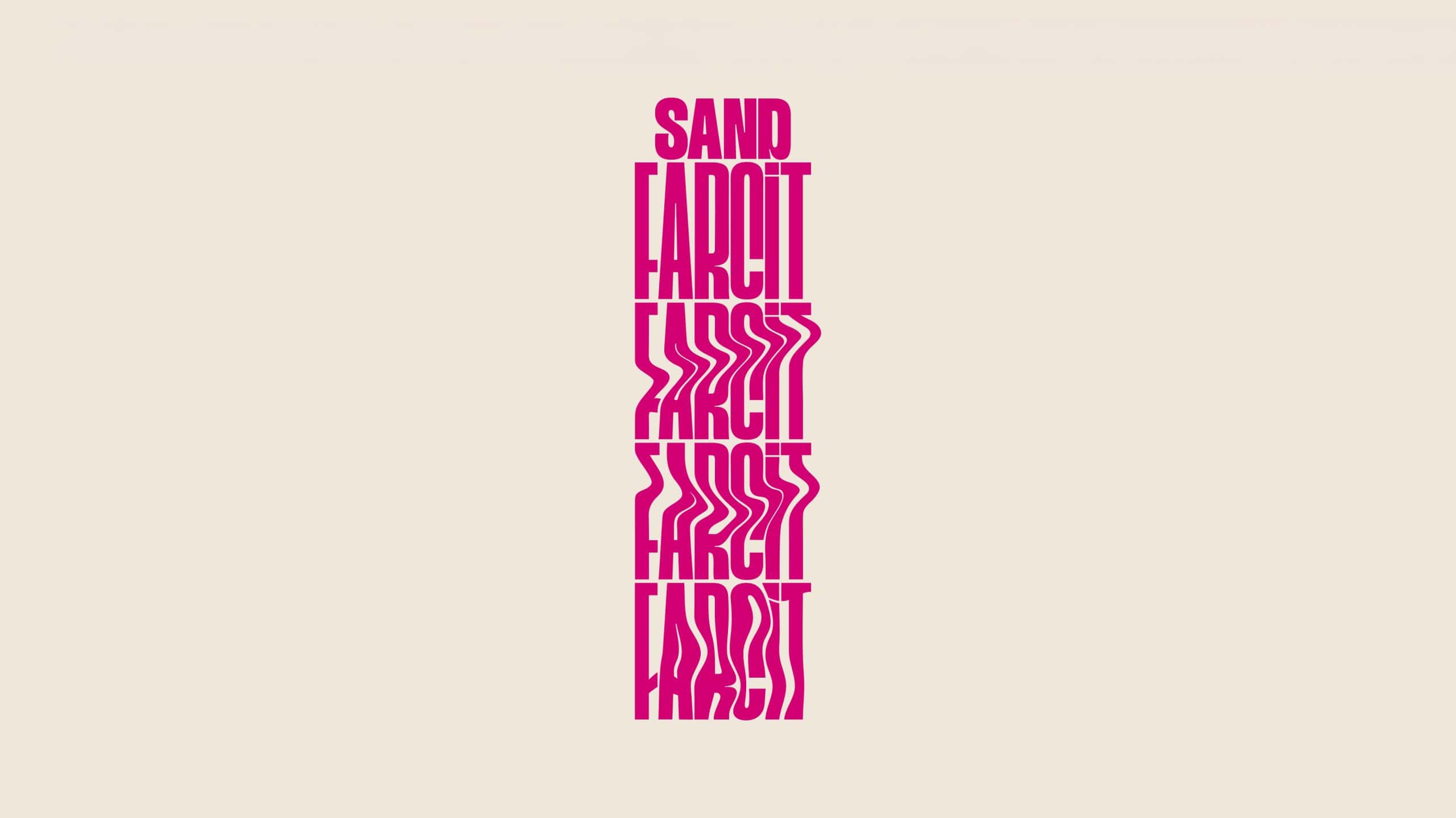 Versión vertical del logotipo de Sand Farcit, sistema de Mariona Agency