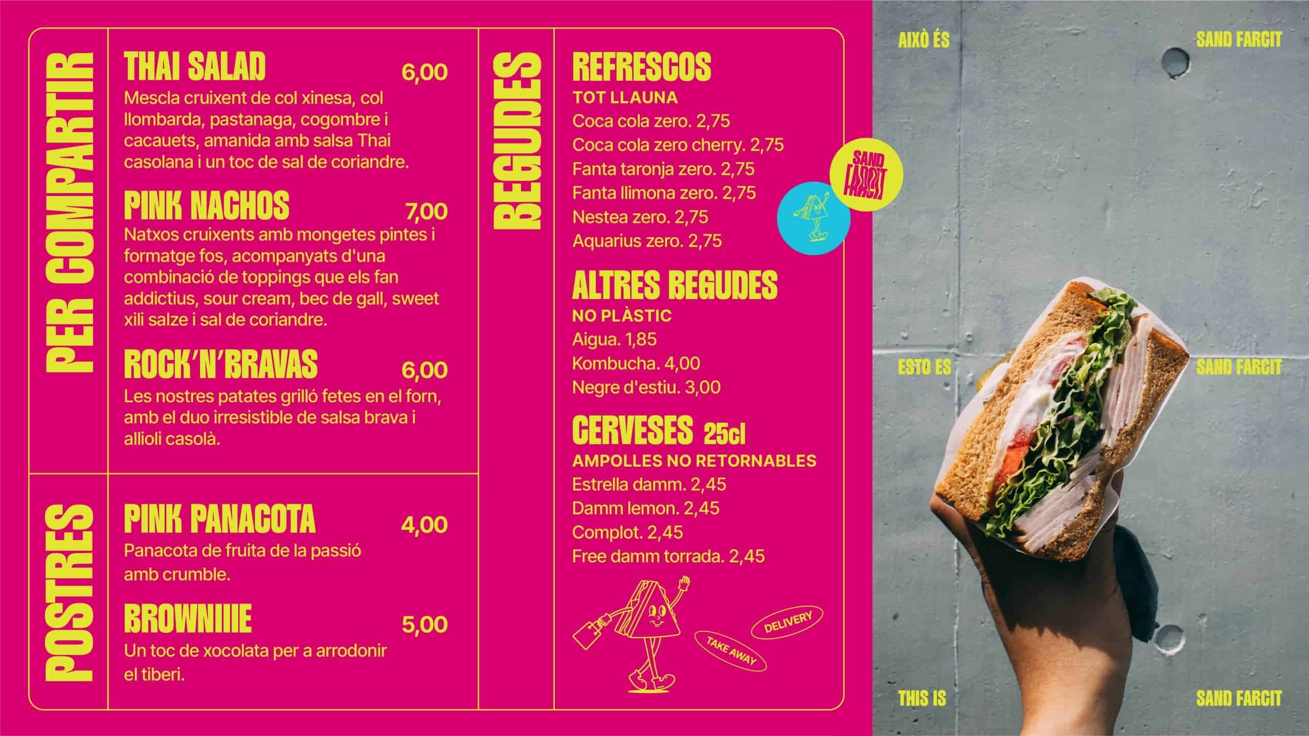 Carta de Sand Farcit diseñada por Mariona Agency