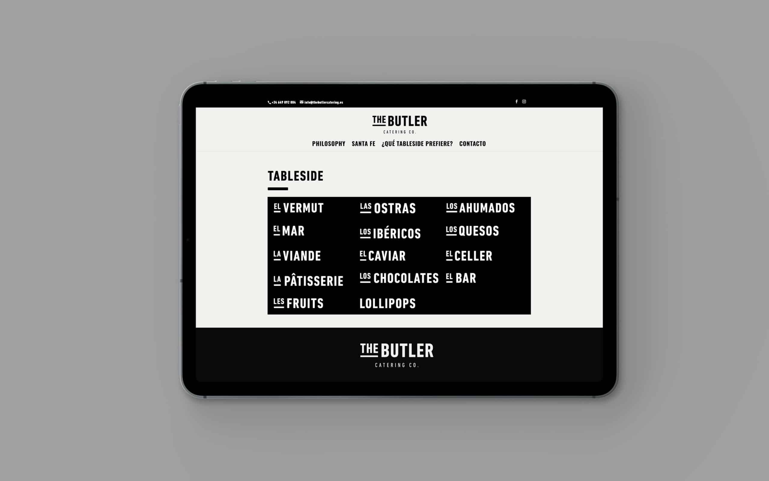 Detalle de identidad de The Butler elaborado por Mariona Agency