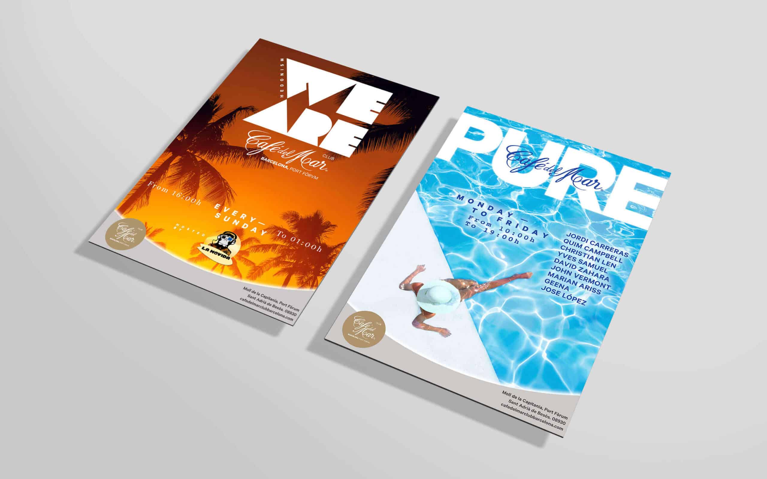 Señalética del local de Café del Mar producida por Mariona Agency