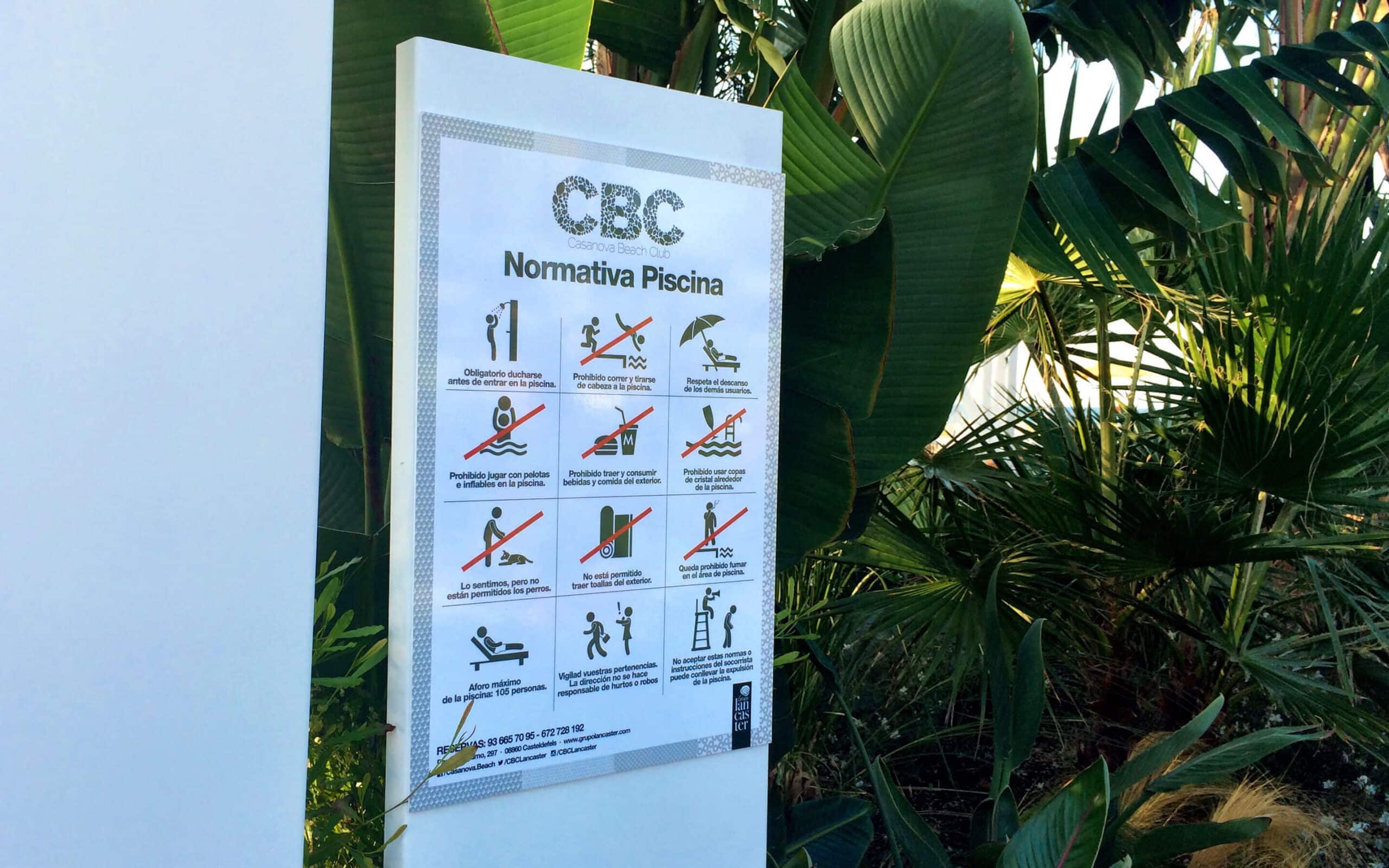 Señalética del club CBC producida por Mariona Agency