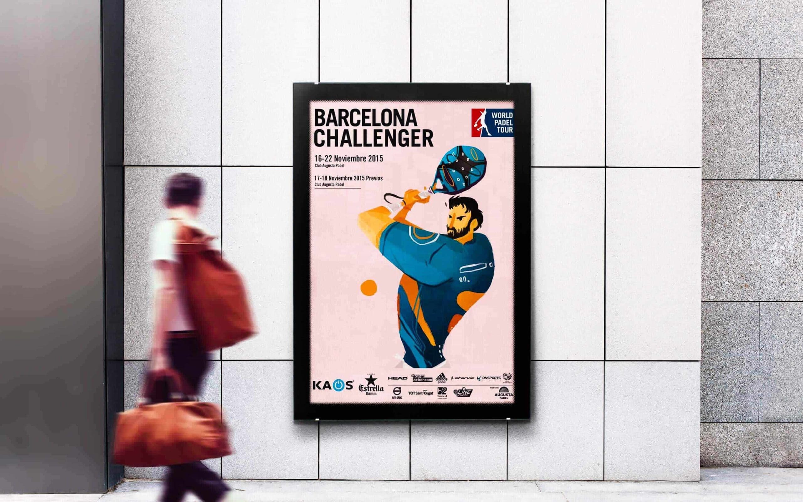 Pista central del Barcelona Challenger en Augusta Padel, adaptada por Mariona Agency