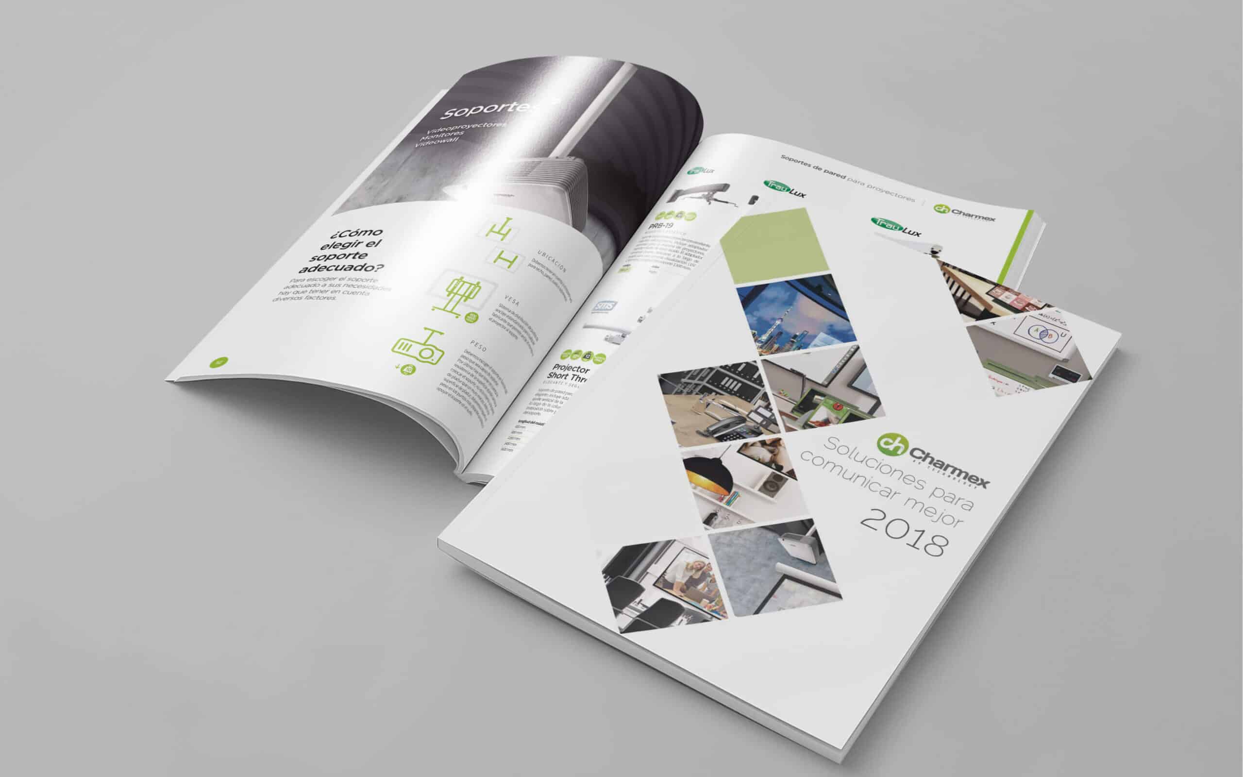 Catálogo corporativo de Charmex diseñado por Mariona Agency