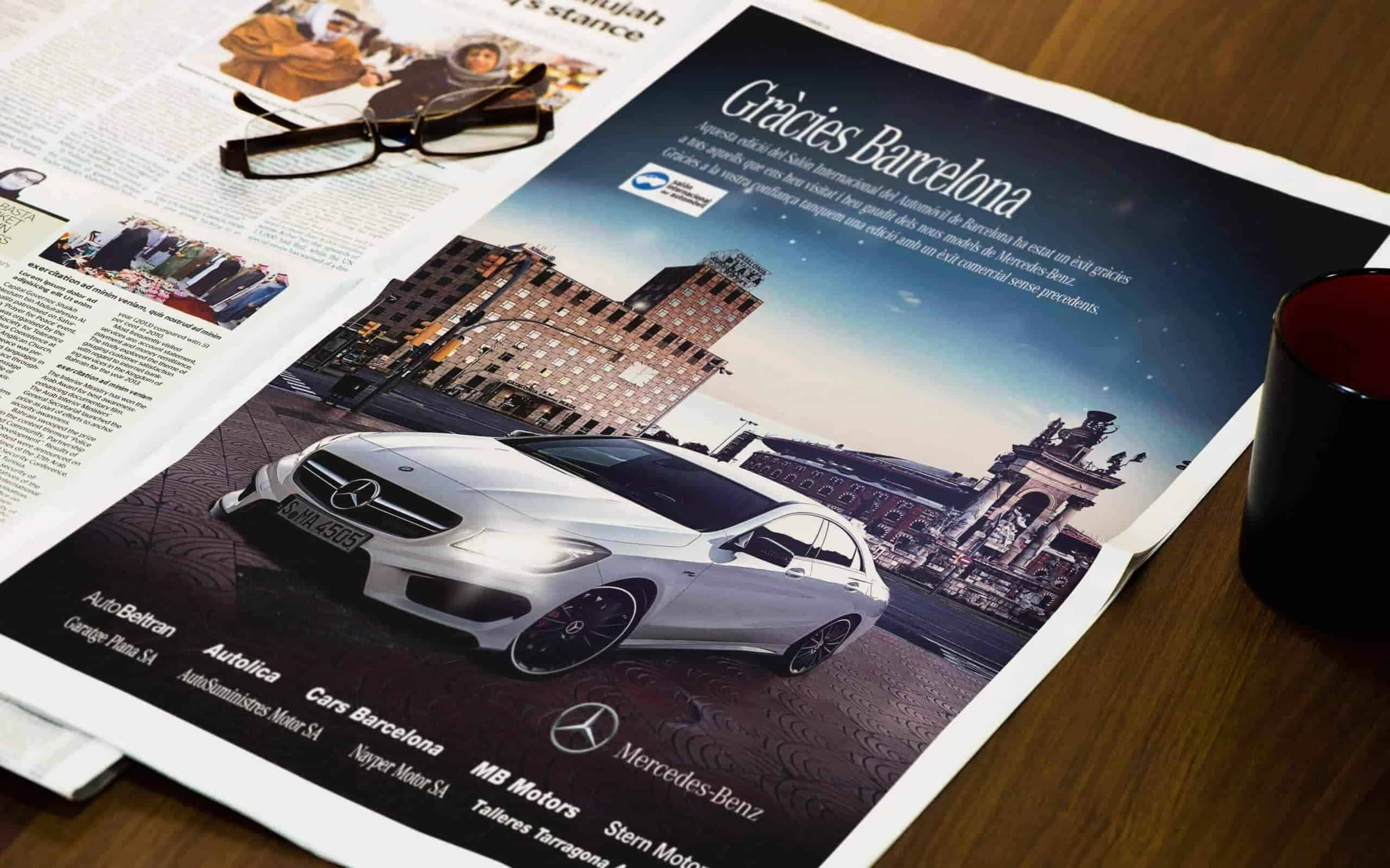 Diseño de invitaciones del evento Mercedes-Benz Clase E por Mariona Agency