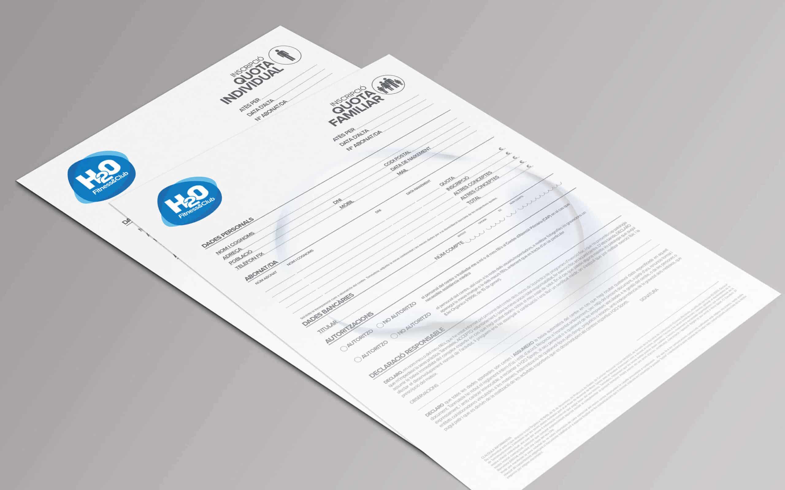 Gráfica aplicada del club deportivo H2O, diseño Mariona Agency