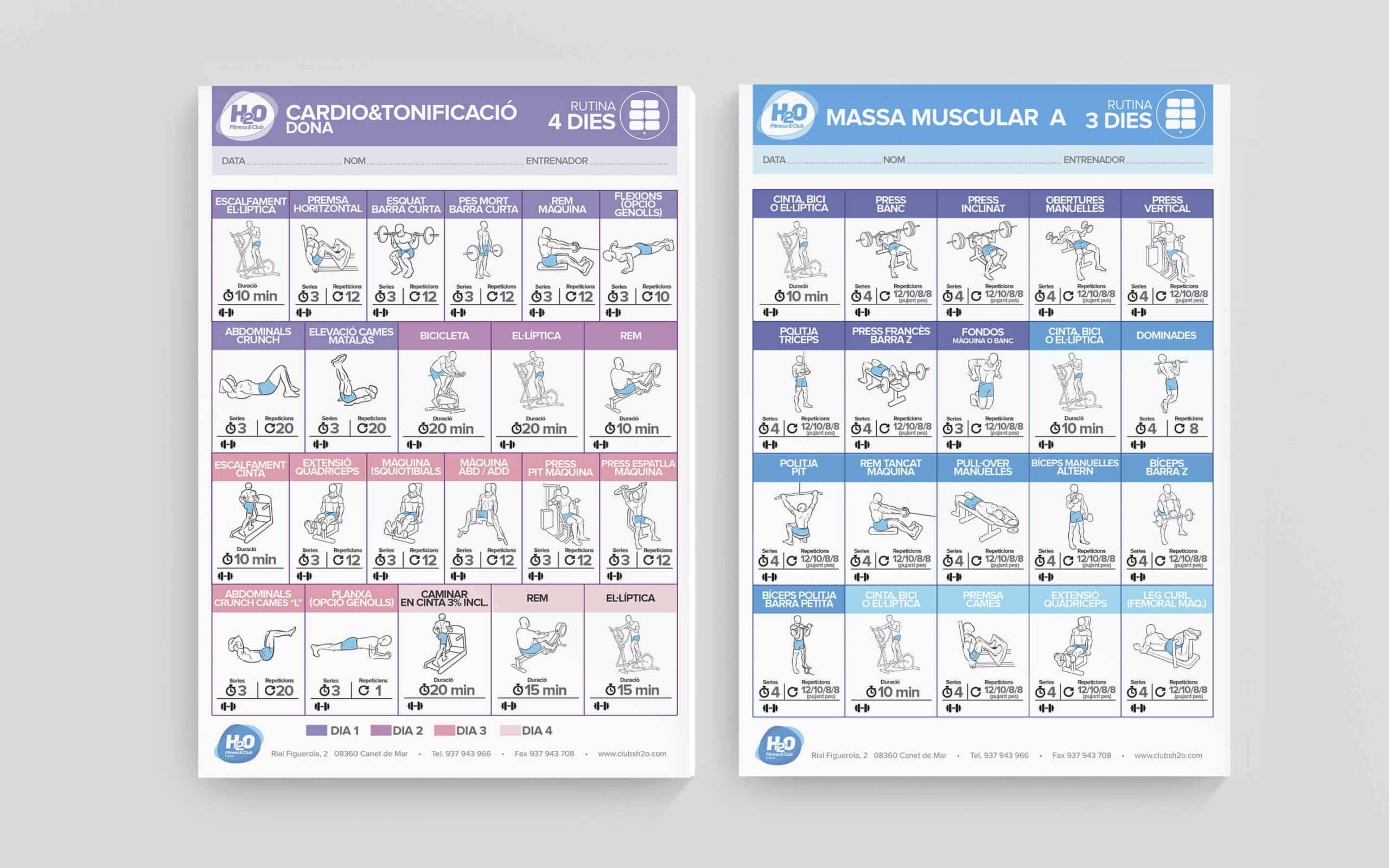 Identidad visual del H2O Fitness&Club, Mariona Agency