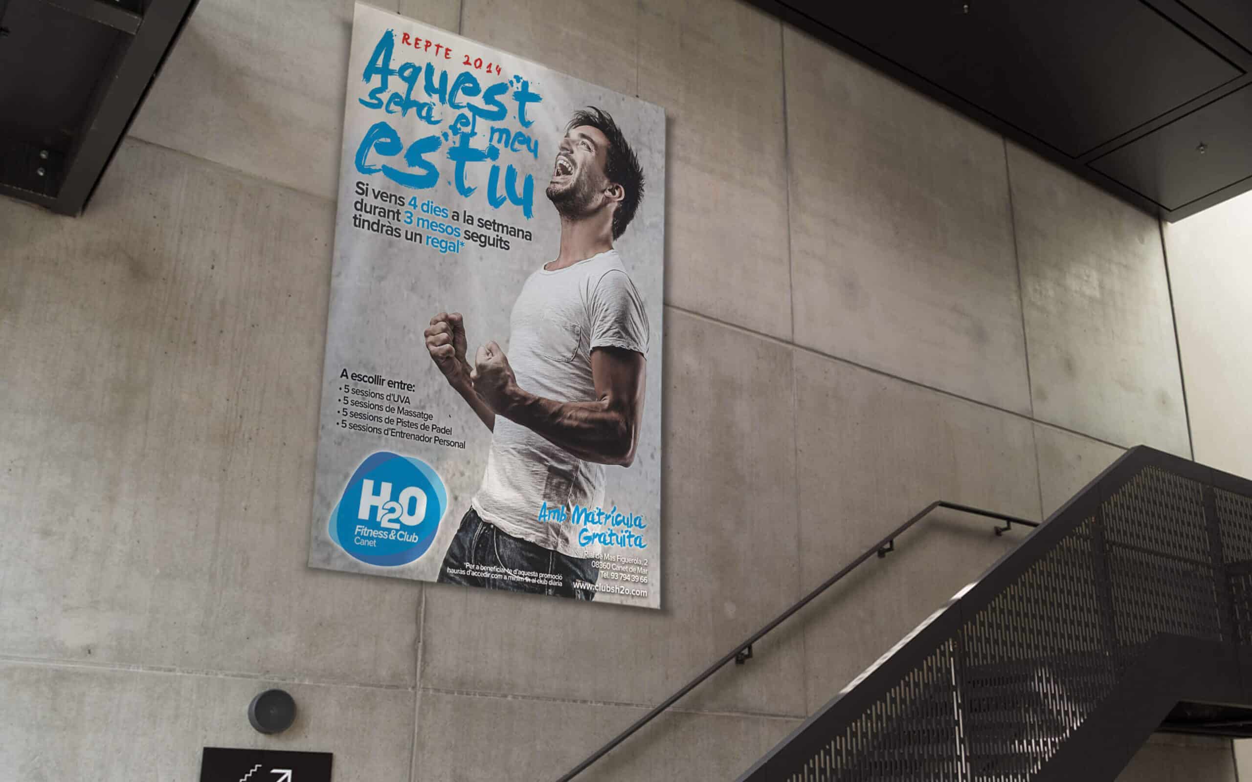 Piezas de comunicación del H2O Fitness&Club, por Mariona Agency