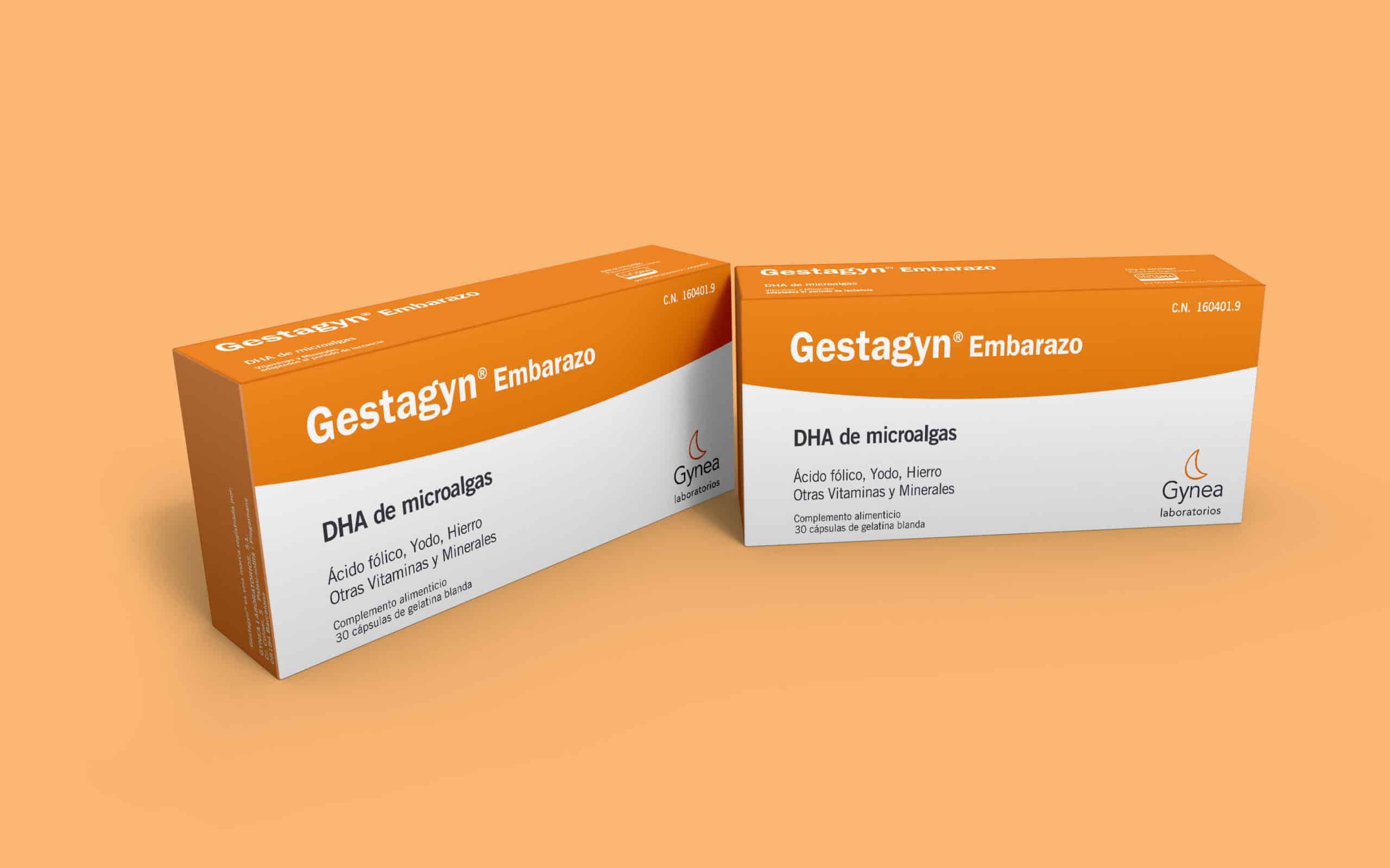 Envases de Ersadin y Gestagyn con el sistema gráfico de Gynea, por Mariona Agency