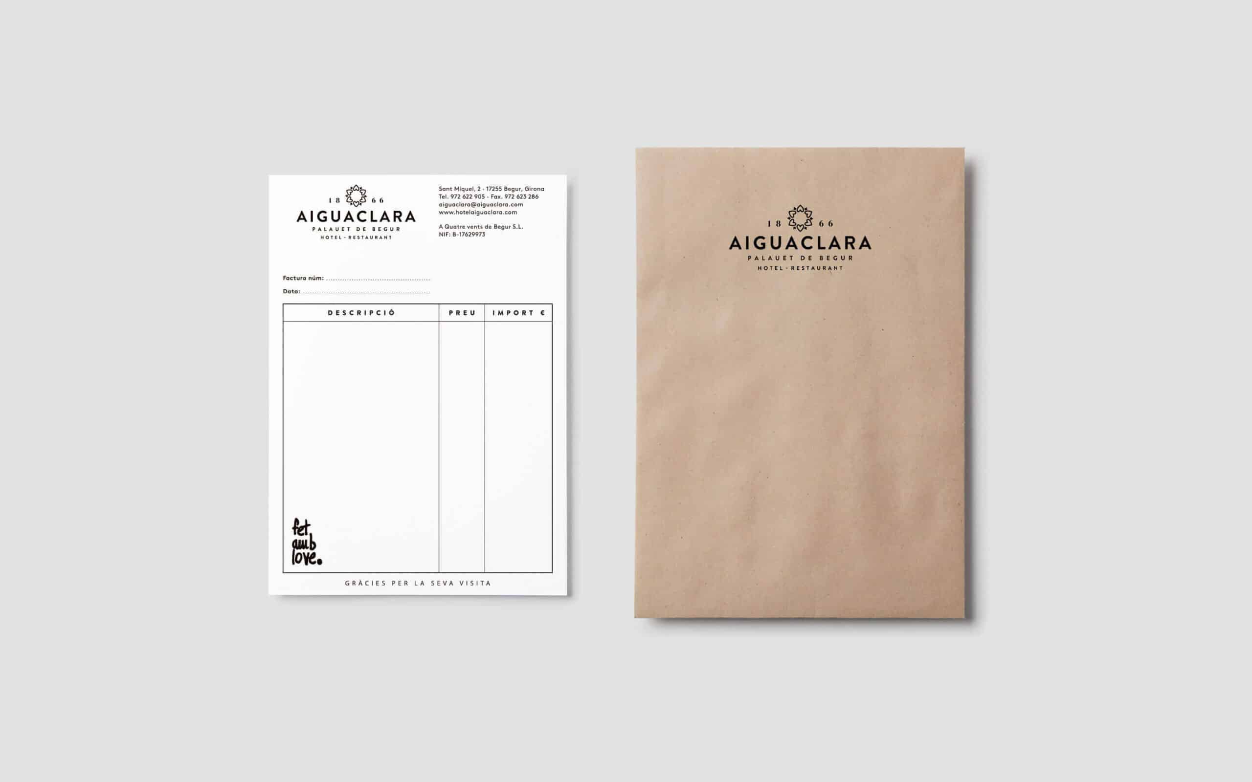Marca del Aiguaclara de Begur aplicada por Mariona Agency