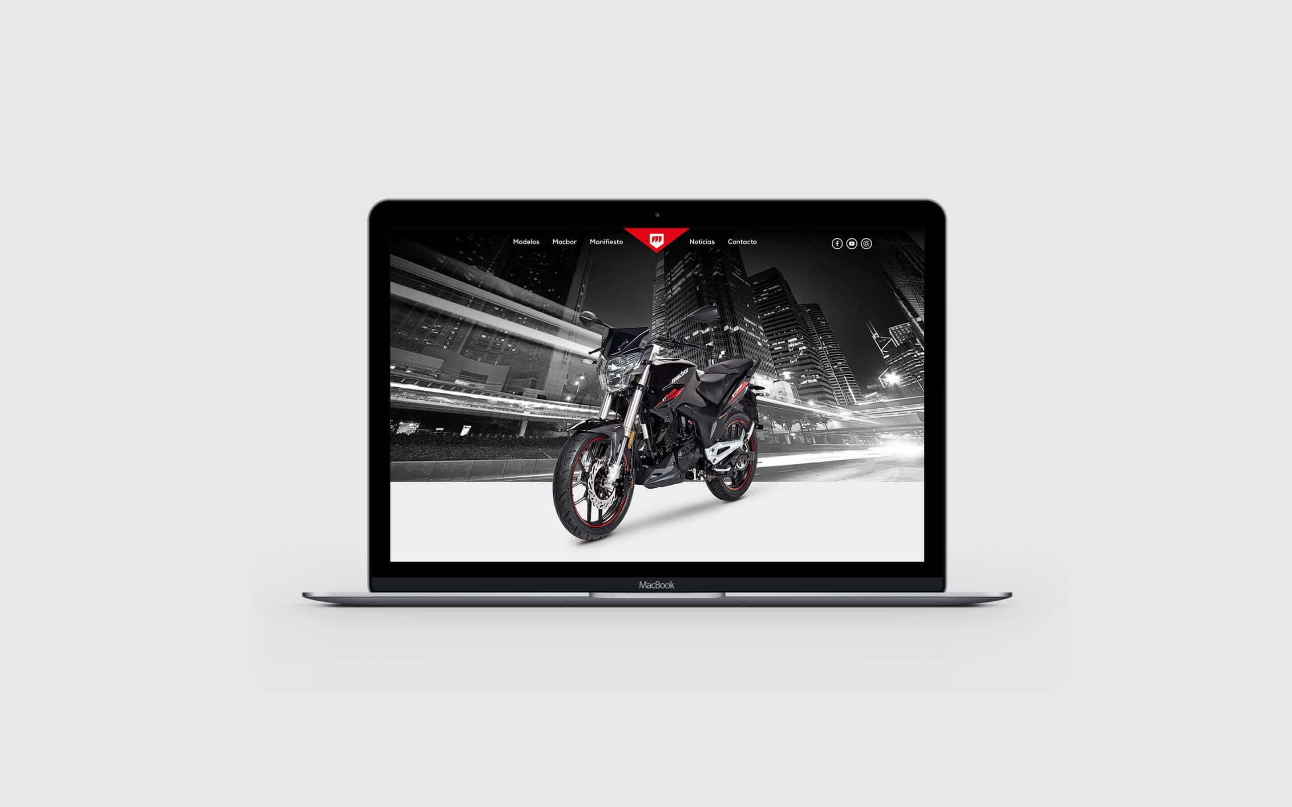 Página web de motocicletas Macbor diseñada por Mariona Agency