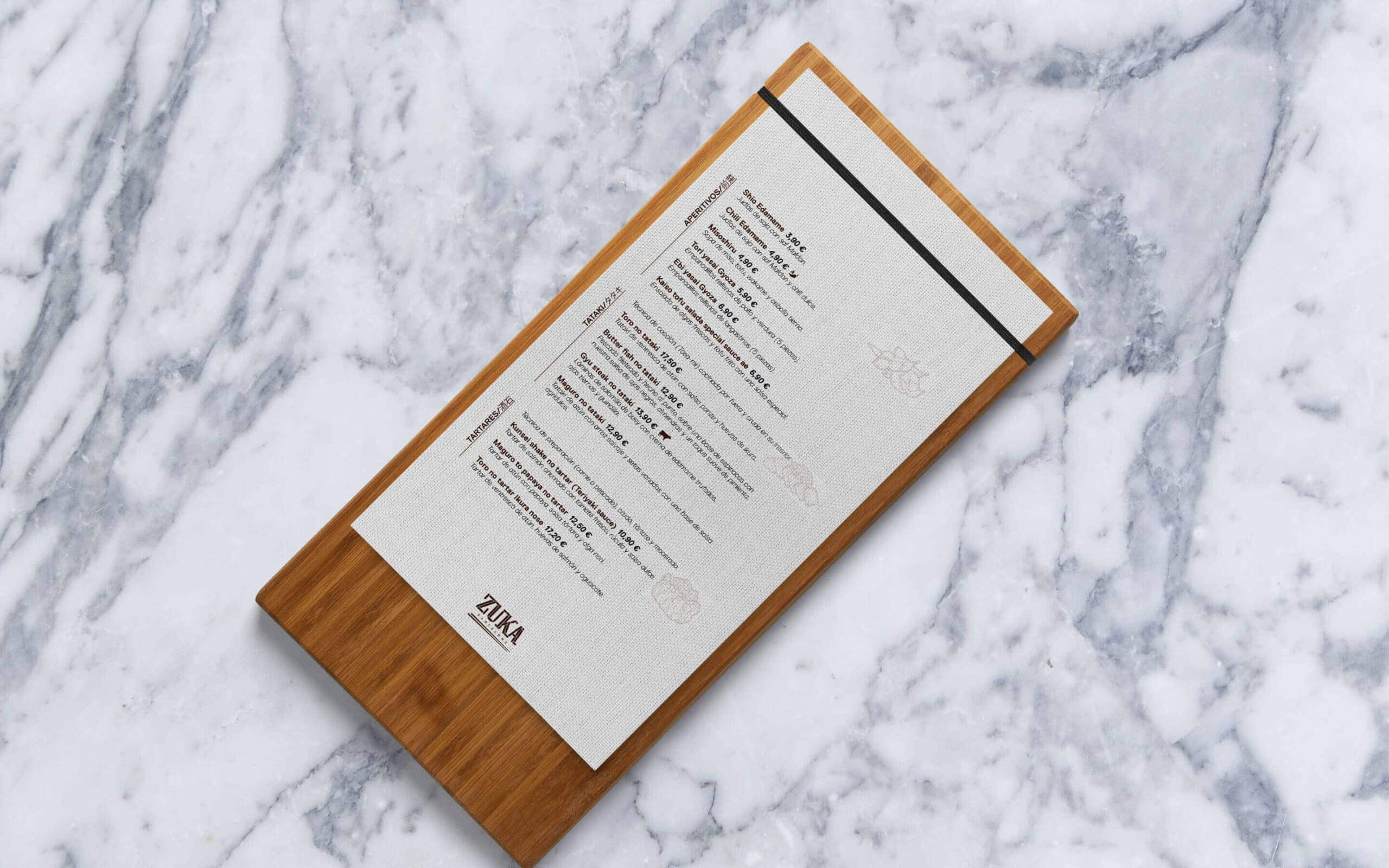 Identidad visual de Zuka, restaurante japonés, creada por Mariona Agency