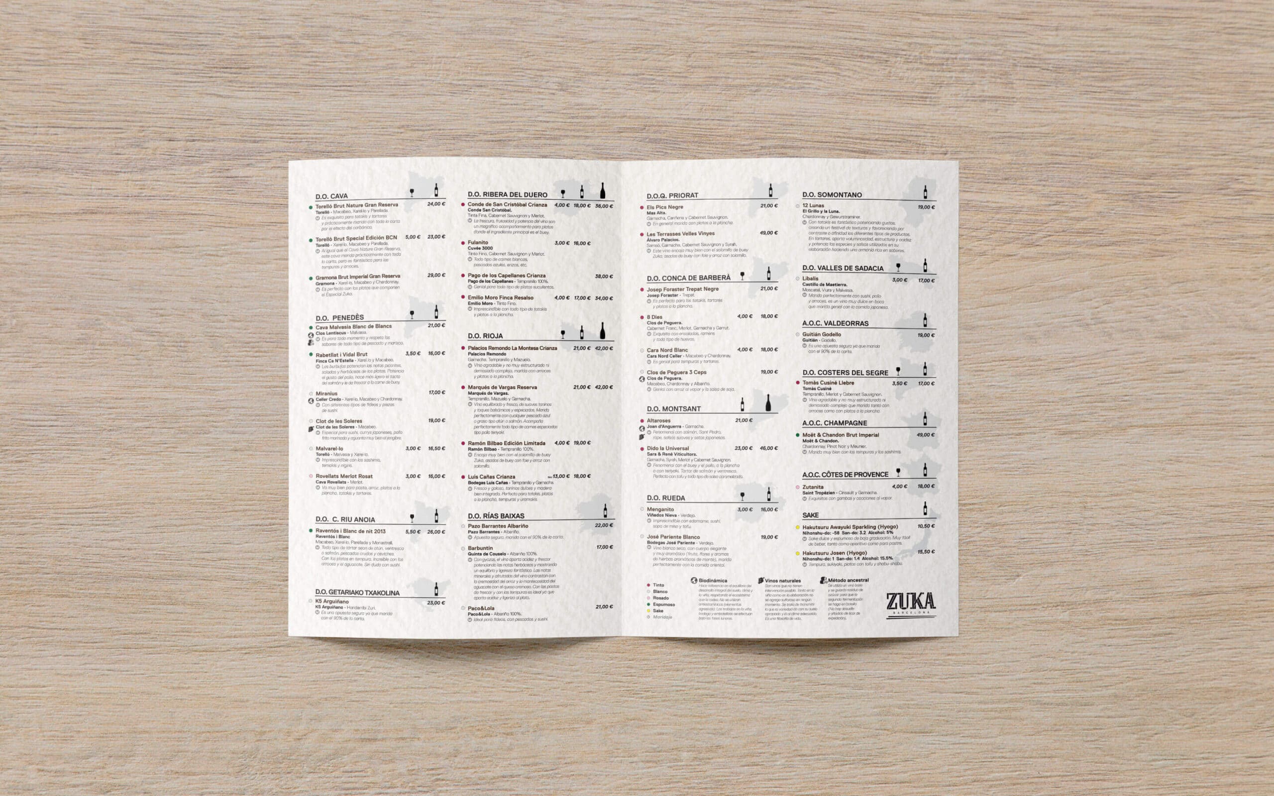 Sistema visual del restaurante Zuka concebido por Mariona Agency